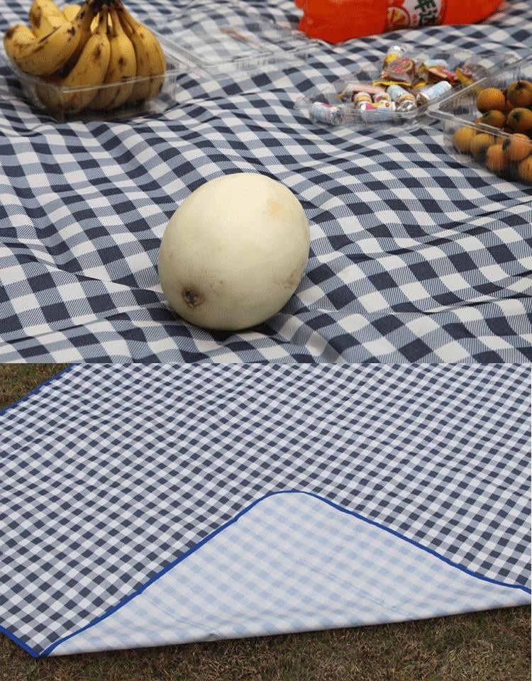 红白格子野餐垫防潮垫户外踏青垫春游垫子沙滩垫露营防水野炊地垫白色