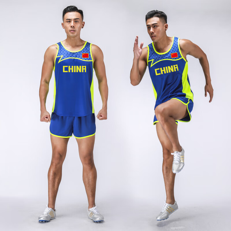国家队田径服套装男女夏季体育学生短跑训练短裤无袖背心中国马拉松