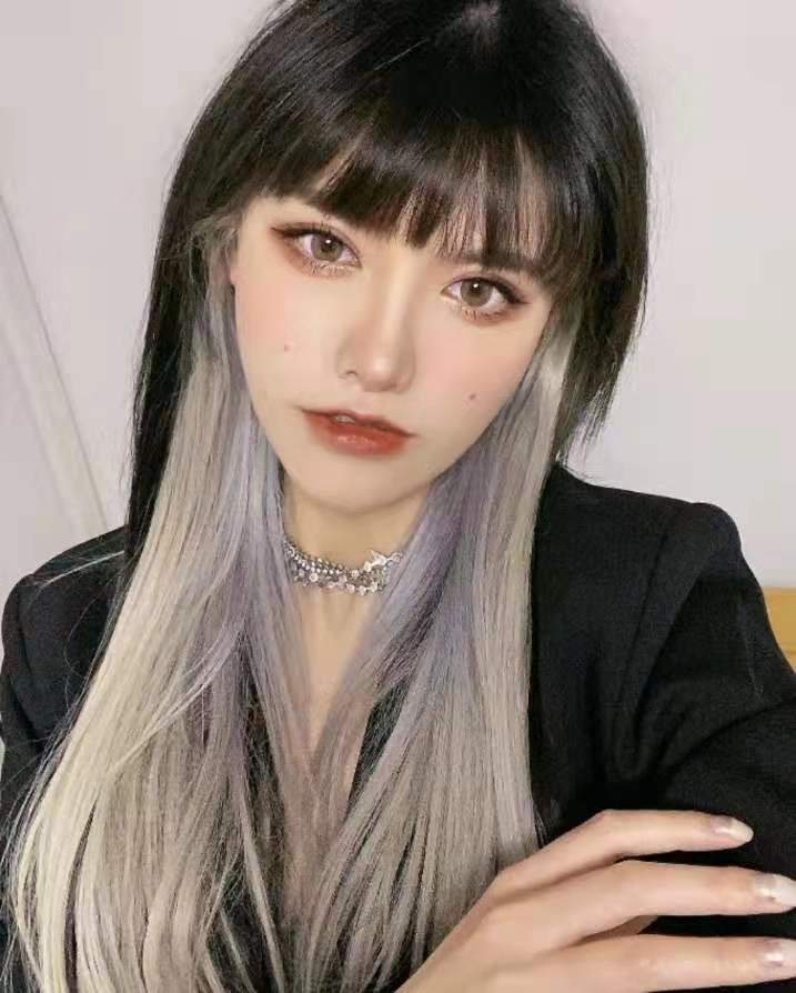 挂耳染假发片彩色挂耳发挑染直发片渐变隐形无痕自然接发条束长发深