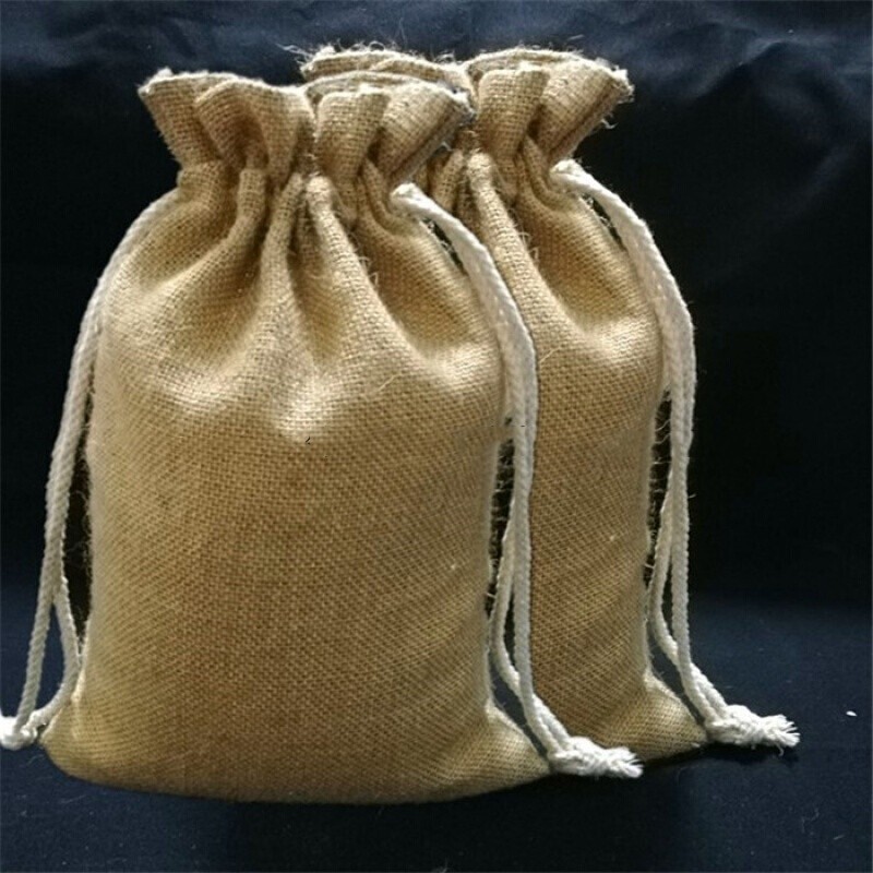 定做陈皮装印粮食核桃土产麻袋黄麻袋抽绳布袋包装袋1个 35*65cm