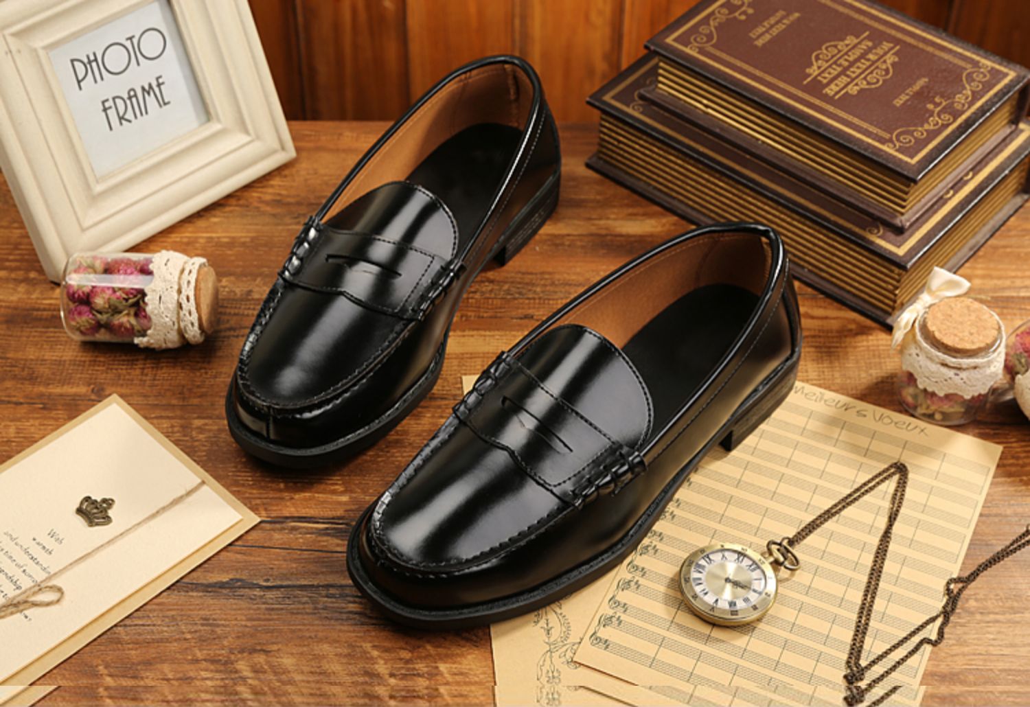 雪松日式鞋3e男款cosdk制服鞋黑色茶色正统学生鞋子男校服黑色38