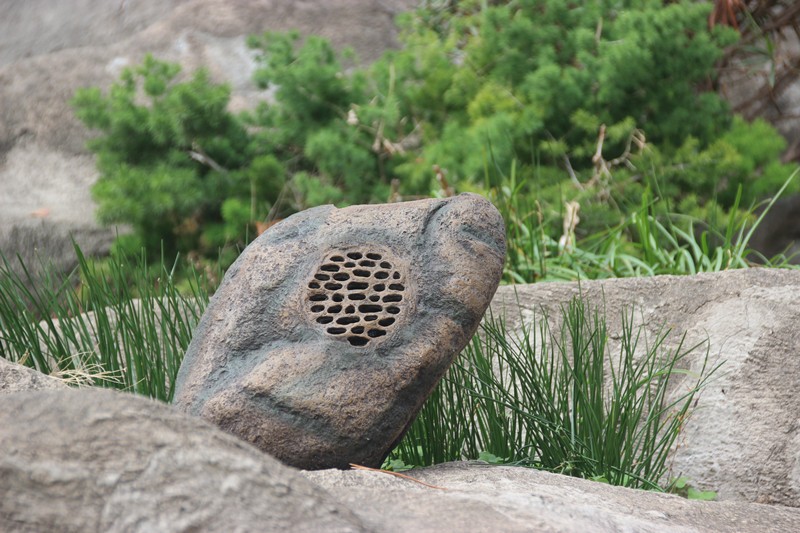 室外仿真石頭音響草坪喇叭太陽能充電戶外公園一拖二立體聲無線藍牙