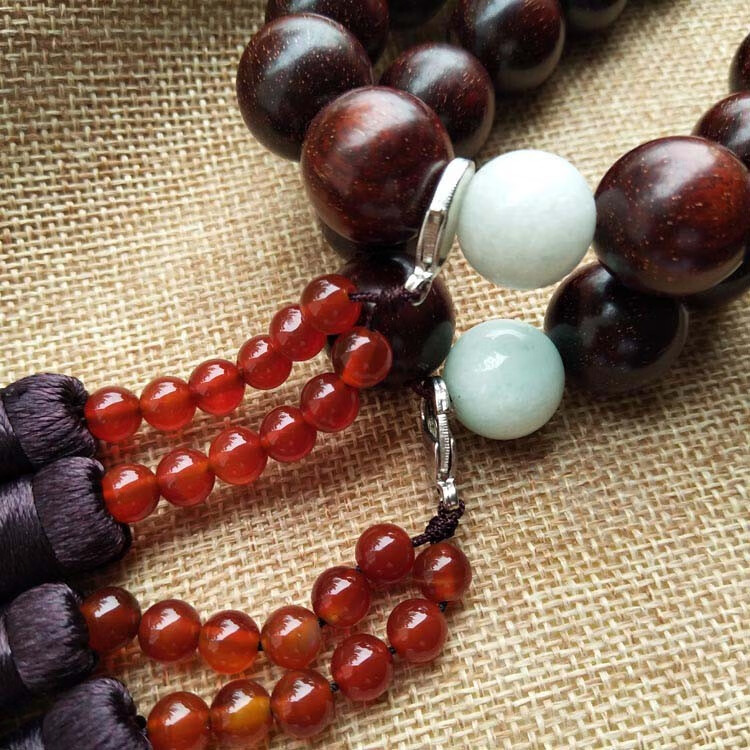 森洲 血檀木大和尚主法挂珠108颗法师佛珠出家人僧人方丈住持 12mm108