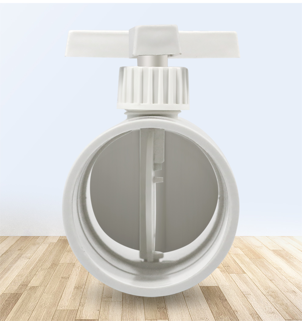 欧芬琦 风量调节阀pvc圆形管道调节阀风管蝶阀手动调节风阀开关阀门75