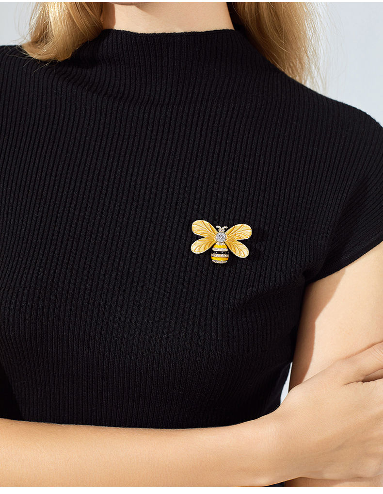 别致甜美雏菊小蜜蜂胸针女韩版时尚哑光胸花外套配饰小雏菊粉色