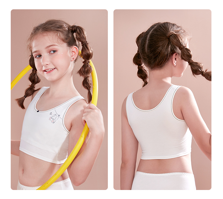 久岁伴少女小背心式文胸新品女童莫代尔棉内衣围胸小女孩学生防凸运动