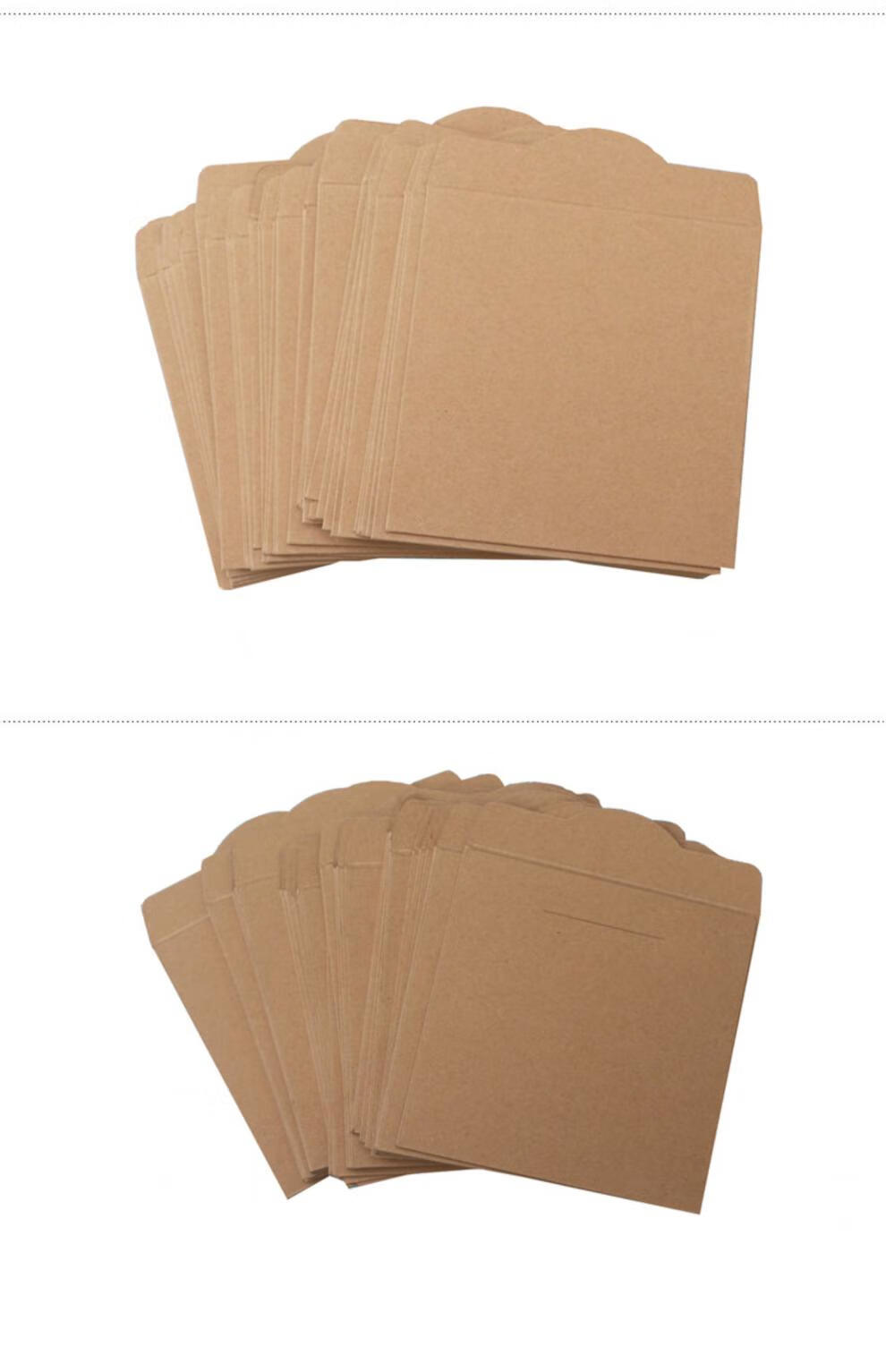 空白无印纸质cd封套 牛皮纸cd dvd袋 包装 250克 光盘纸袋50个