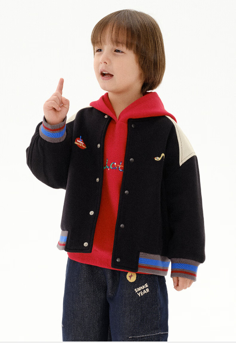 M.Latin Children's Outerwear Jacket, Spring 2025 New Style, Boys And Girls Preppy Style, Year of The Snake, Greedy Snake New Year's Outfit Jacket 15