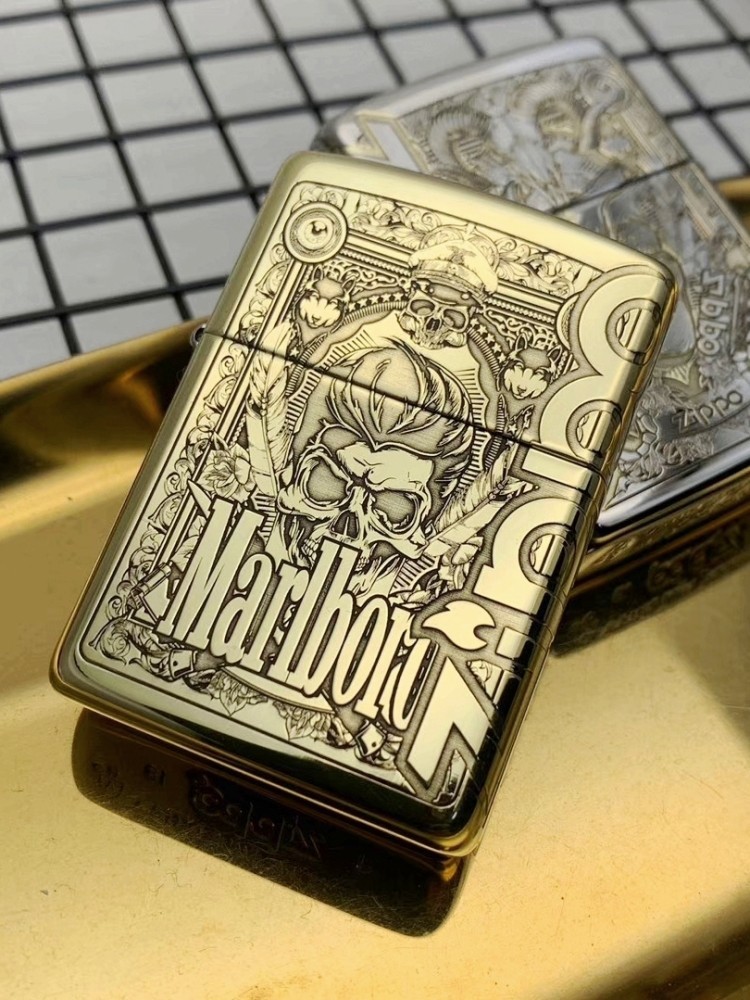 美国之宝zippo纯银打火机 铜盔甲版加厚外壳图案定制精雕 领头羊 男士