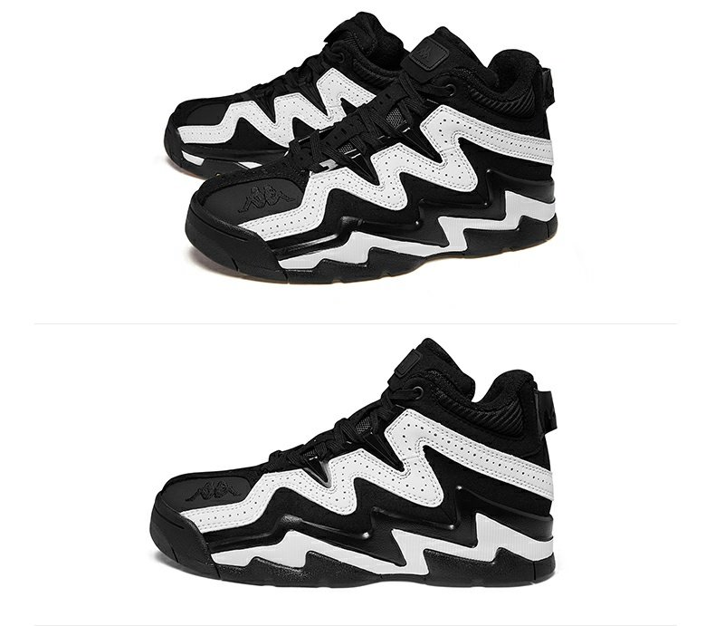 店铺推荐kappa卡帕情侣男女运动板鞋高帮篮球鞋白鞋k09y5cc72黑色漂白