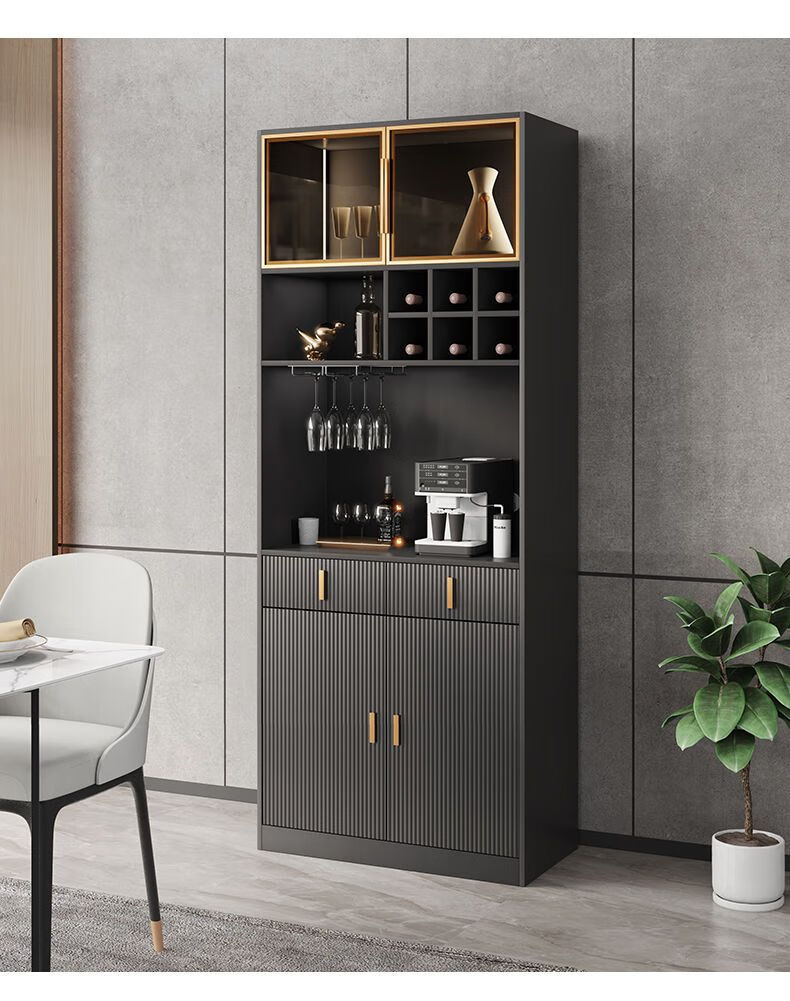 樾安聚轻奢玻璃门酒柜现代简约客厅小酒柜展示柜家用餐边柜靠墙边柜