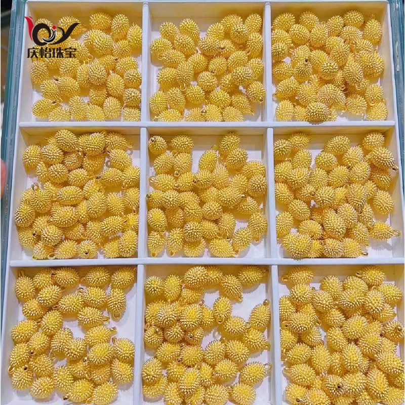 老凤凰999足金榴莲黄金吊坠3d硬金水果榴莲忘返锁骨项链七夕情人节