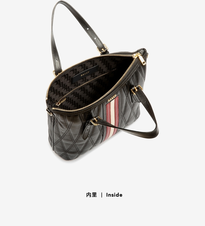 bally/巴利官方奢侈品新款damirah sm.qt女包黑色皮革手提包托特包623