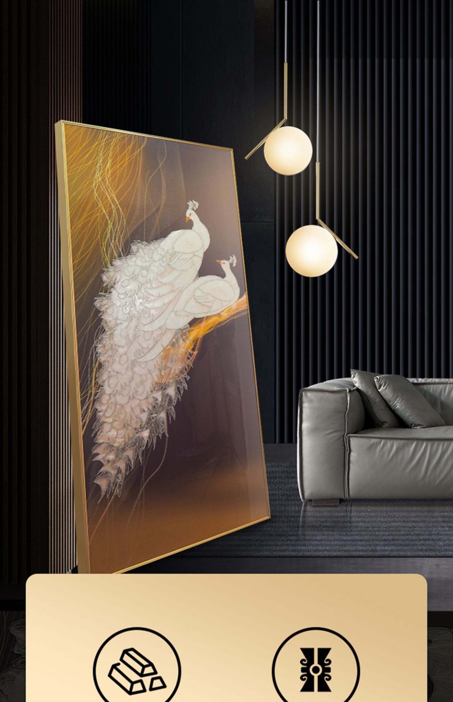 轻奢高端珐琅彩玄关装饰画竖现代简约北欧版客厅入户走廊过道壁画高档