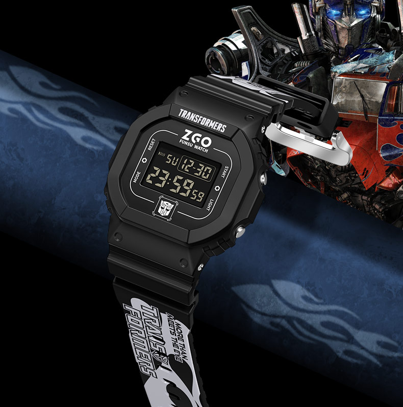正港zgo变形金刚系列学生手表男孩酷炫涂鸦卡通擎天柱运动夜光防水