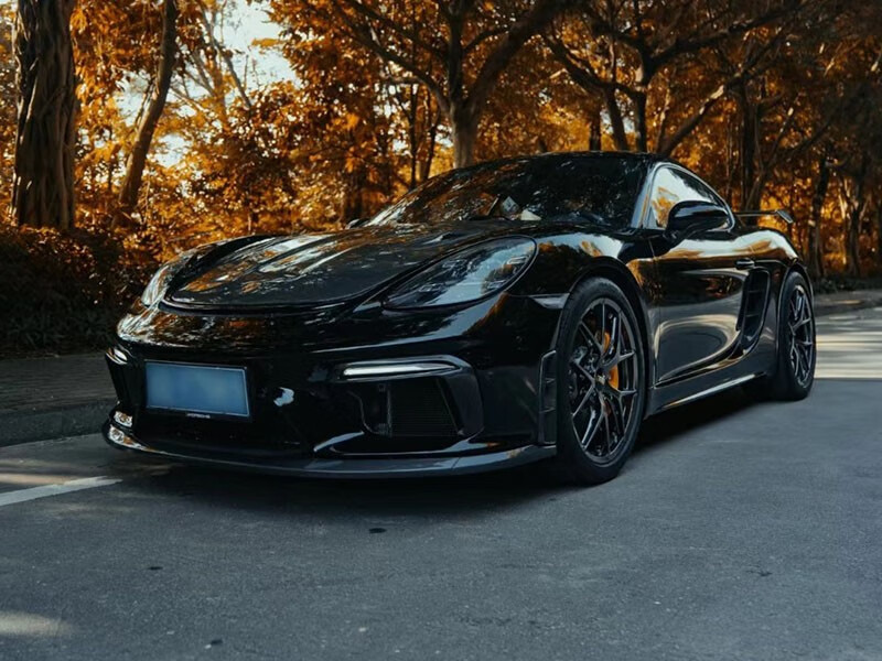 适用于 保时捷718卡曼cayman改装gt4款前杠大包围碳纤维大尾翼后唇 前