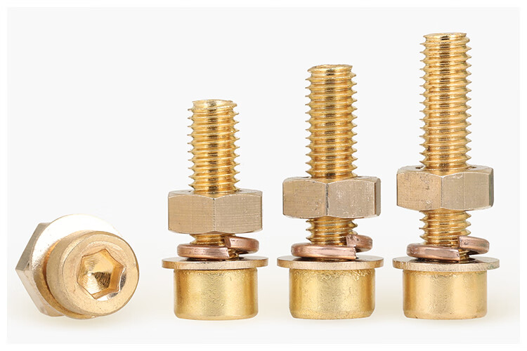 m3m4m5m6-m12 铜内六角螺丝钉螺母螺栓配件大全锣丝h62黄铜母弹平