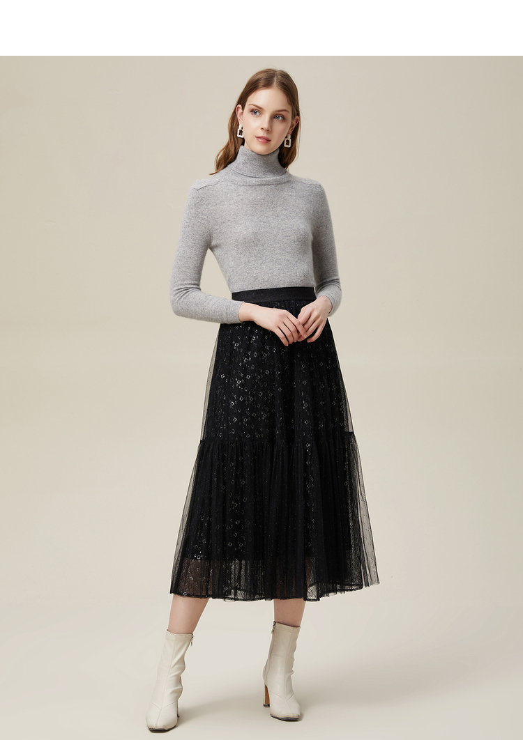 elanie riese 依兰女装2021年秋季新款网纱气质仙女长裙拼接时尚长款