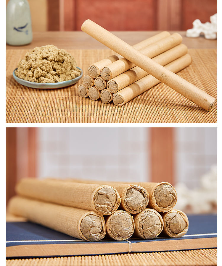 驱蚊艾条艾草蚊香棒驱蚊家用艾条艾柱60支2个底座发货