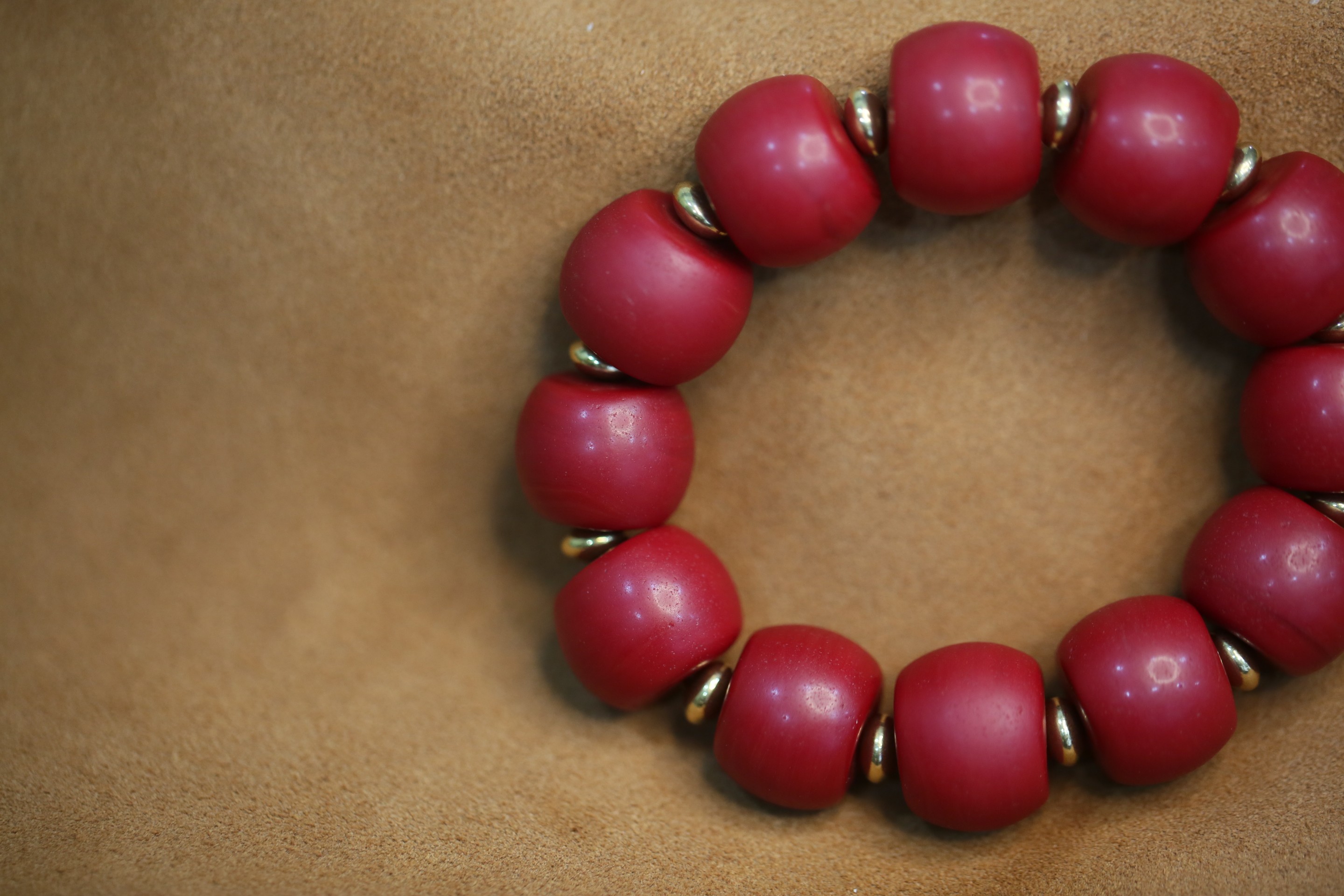 牧思 雪巴手串包浆油润 西藏老琉璃雪巴手串 老雪吧红色雪巴珠夏尔巴