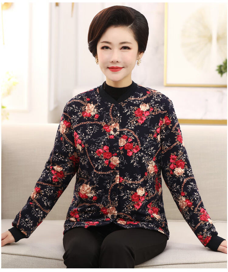 桑蚕丝棉服女内穿贴身小棉袄桑蚕丝棉袄女中老年印花内搭贴身内胆真丝