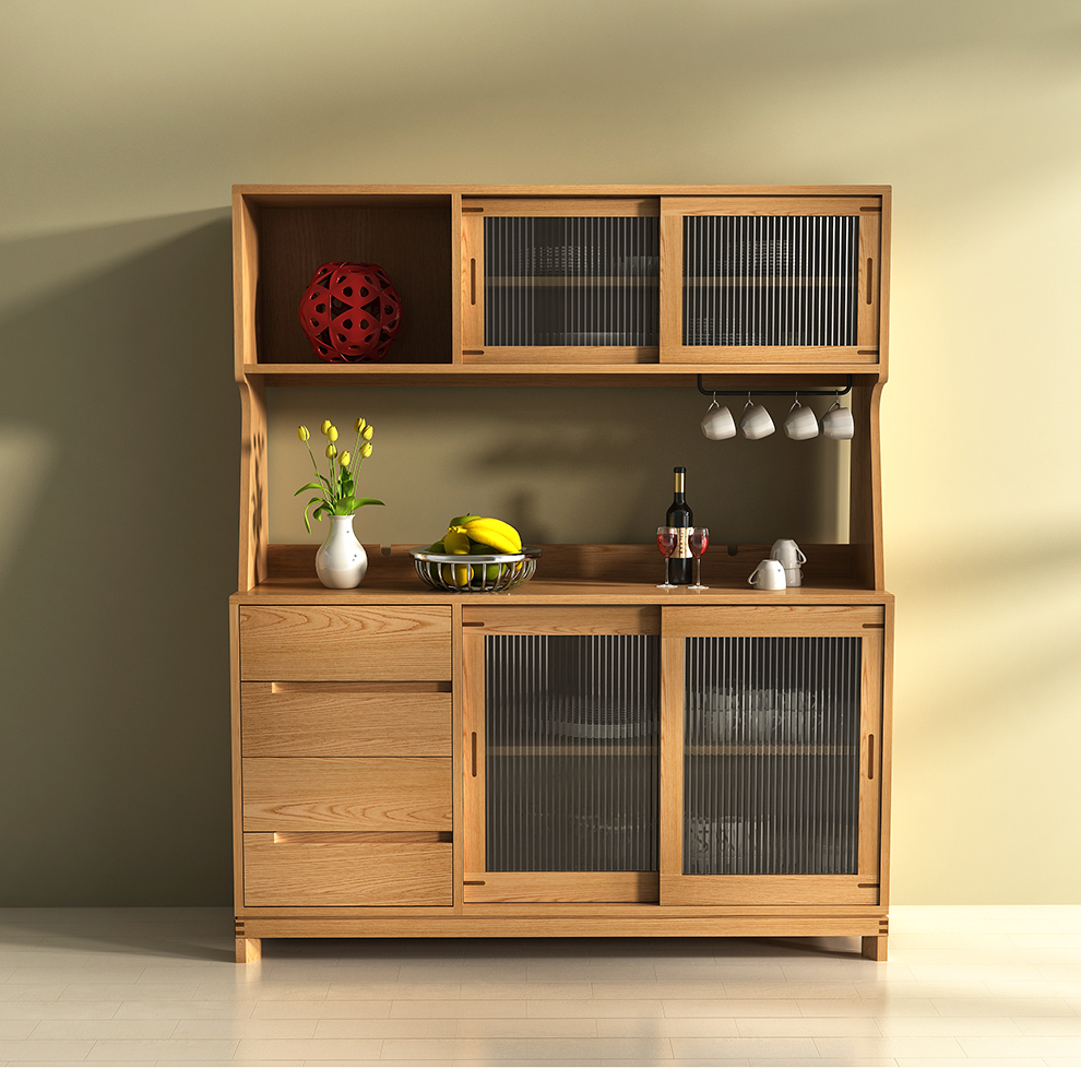 非晚家具 白橡木餐边柜全实木储物柜玄关柜北欧备餐台茶水柜收纳柜