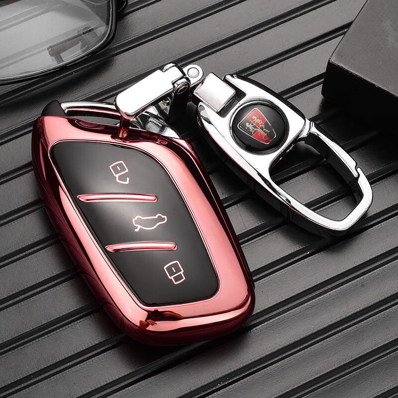 2021款第三代名爵56钥匙套mg领航zshs包汽车保护壳男士式钥匙扣粉色