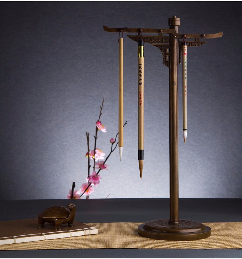 荣宝斋笔挂山仿古铜器收藏书法国画文房四宝中国风式笔搁笔托毛笔架汉