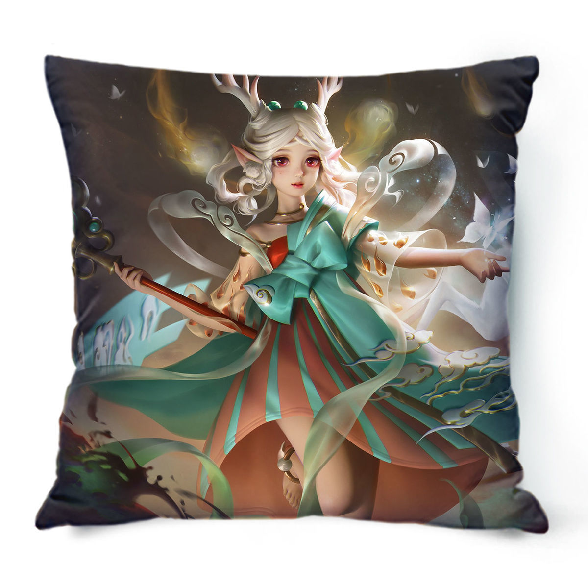 王者荣耀抱枕手游王者荣耀李白貂蝉周边抱枕床头靠枕卧室沙发枕头办公