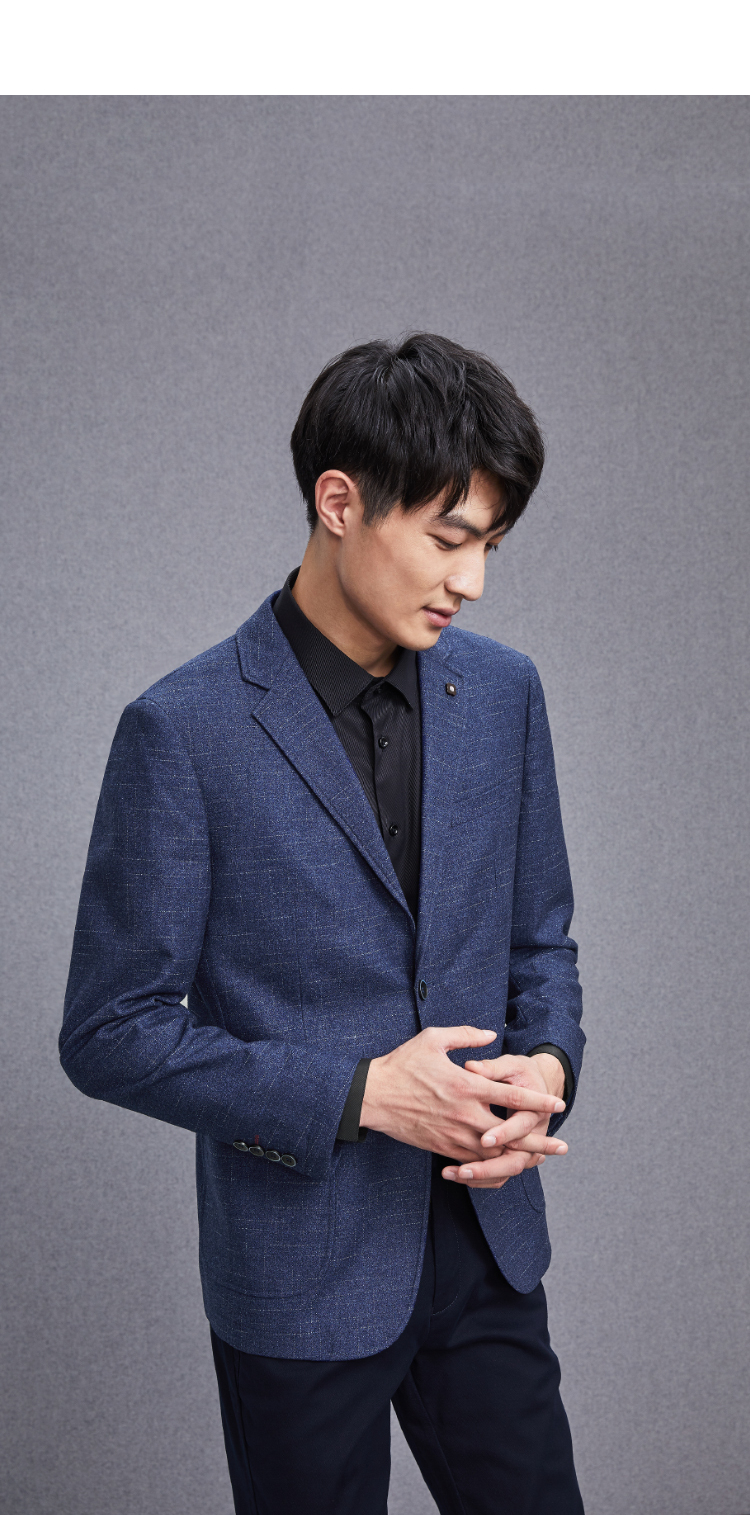 【海澜之家单件西服hwxad3v096t】hla海澜之家休闲西服男时尚平驳领