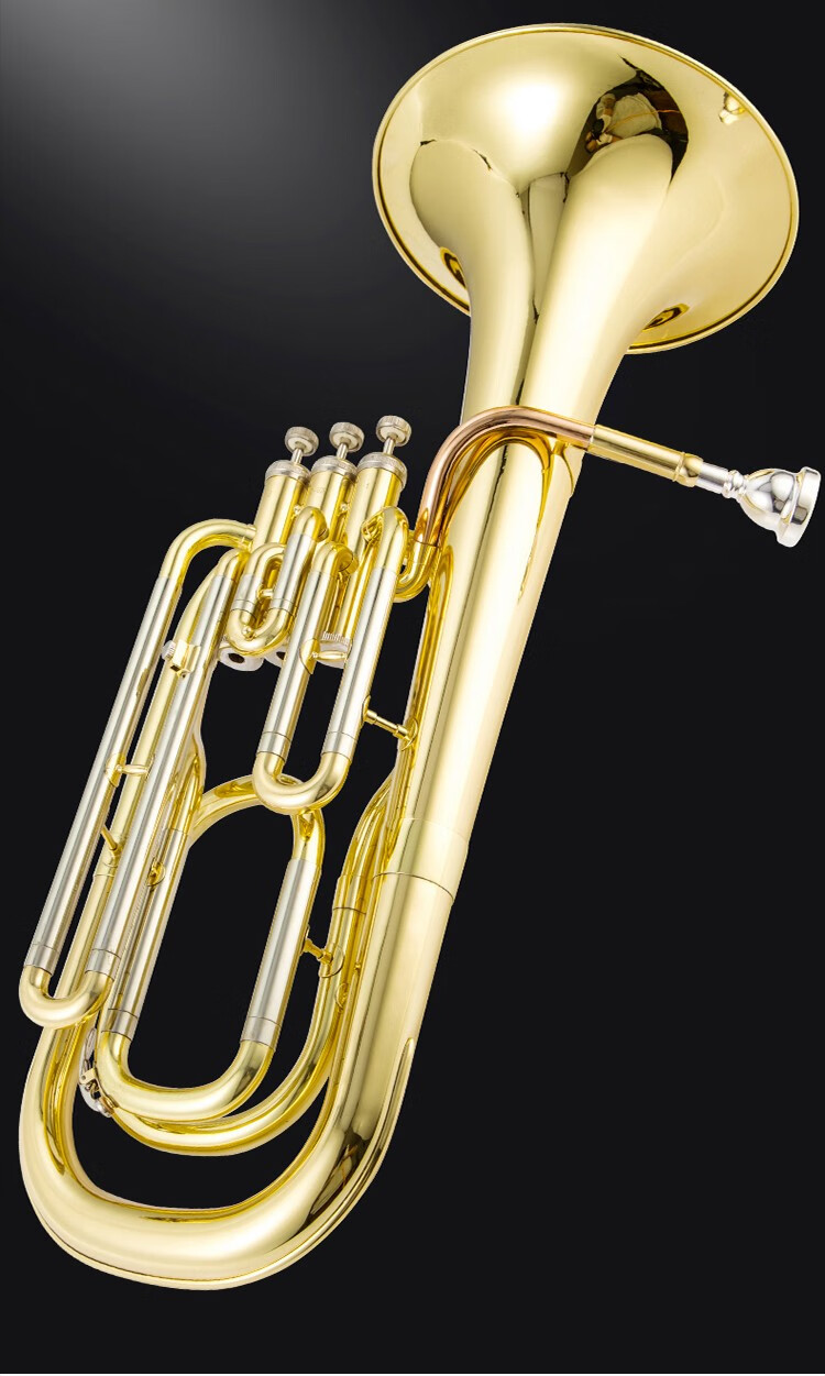 法国布兰琪blanche次中音号乐器降b调三立键次中音号小抱号巴立东铜管