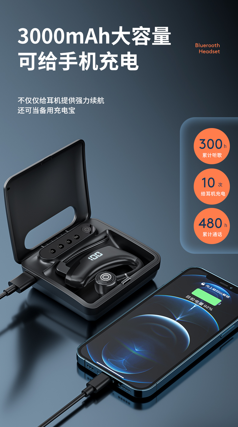 耳机同款适用于huawei无线蓝牙耳机挂耳式p40pro车 深海蓝?