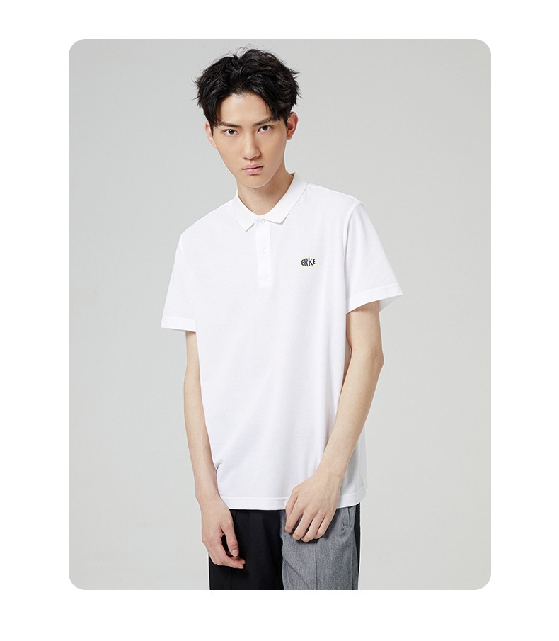 预售鸿星尔克官方旗舰t恤男2022夏季新款透气舒适纯色百搭时尚简约