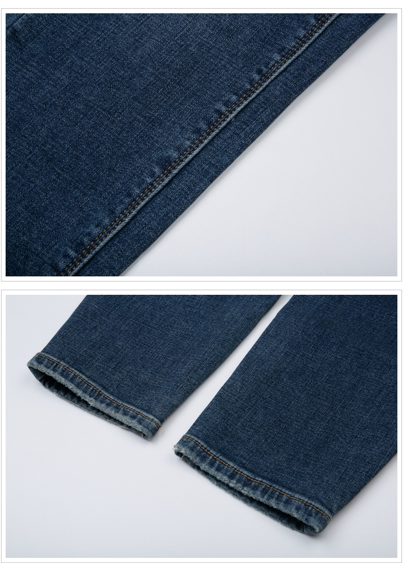 婉甸丹宁蓝小脚裤2021冬新品女装修身加绒拉链牛仔裤1204x02ss1 丹宁