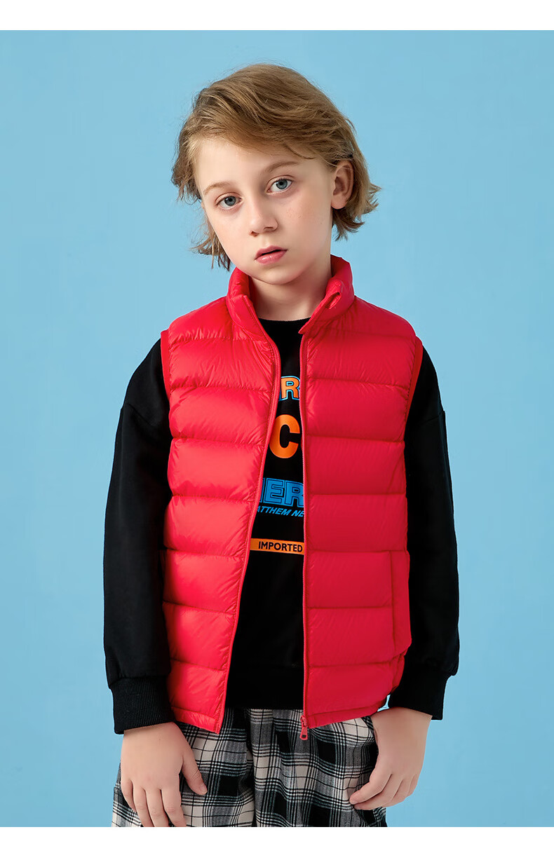 雅鹿童装儿童羽绒马甲轻薄款2022秋冬新款男童羽绒马甲女童背心外穿