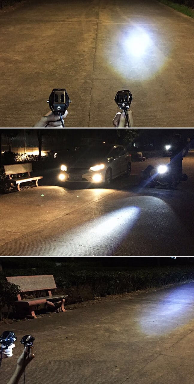 絮库夫 适用太子 男装踏板骑士摩托车配件超亮led灯强光灯外置u7激光