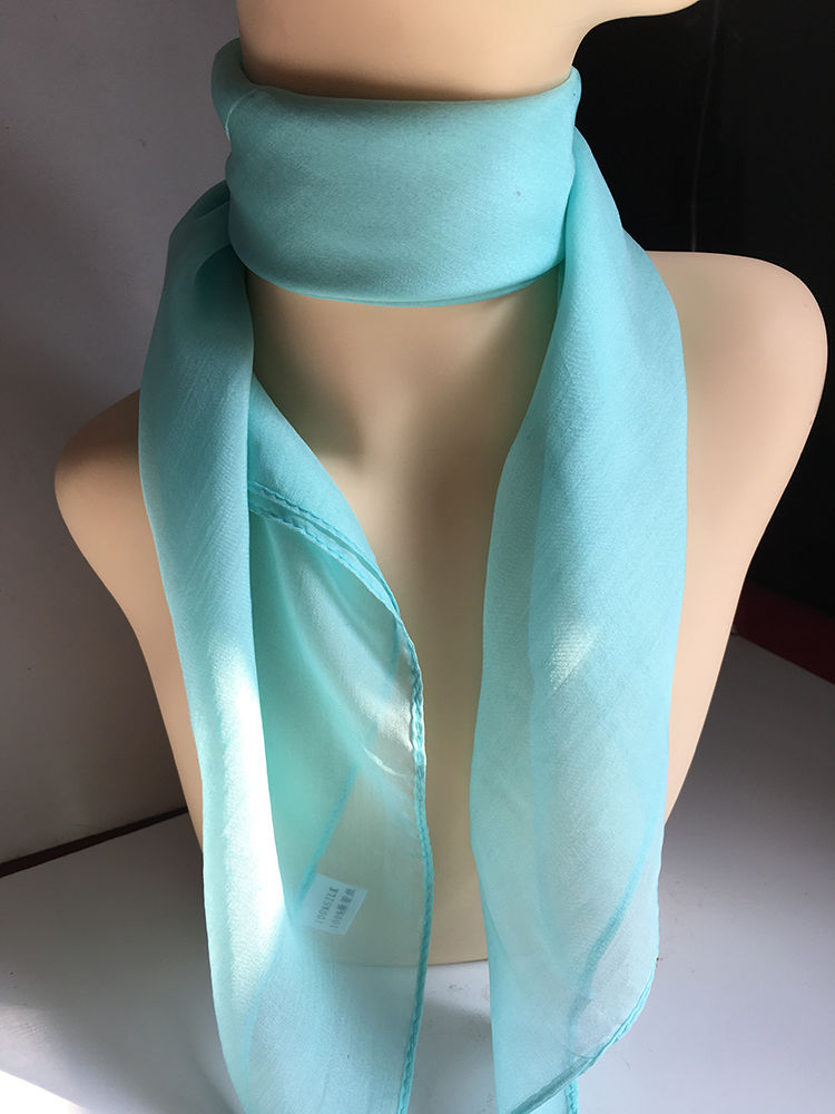 乔与乔伊女士夏天围巾小方巾薄款小丝巾100透明小围巾纯色纱巾百搭