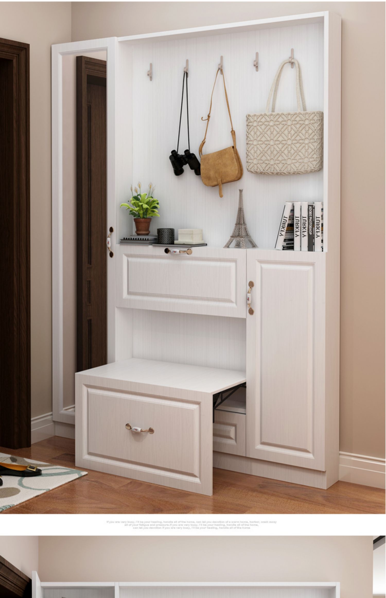 鞋柜玄关柜窄门厅柜客厅多功能衣帽柜定制隔断柜款式a长800x宽170x高