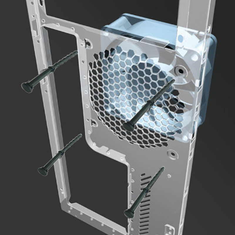 (newman)适配电脑机箱风扇减震胶钉散热器防震胶钉手拉软橡胶长减震钉