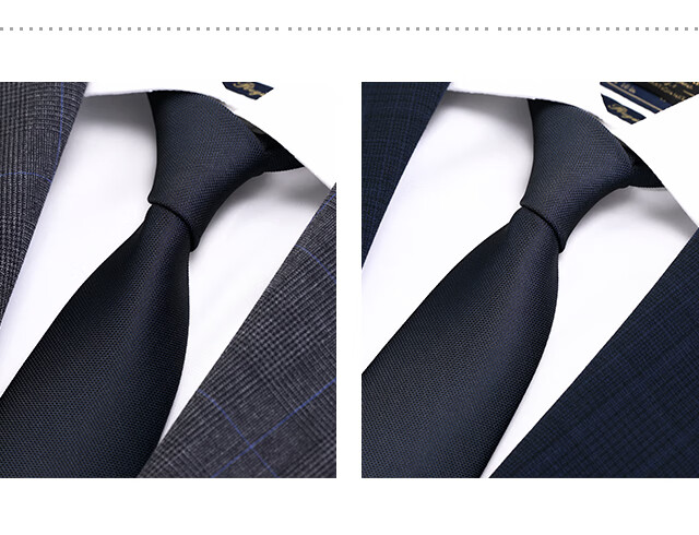 NORTHROP MARTIN High-Quality Necktie for Men, Business Suit, Groom's Wedding Tie, Hand-Tied, Campus Style, Black And Blue, Gift for Middle School Students 3