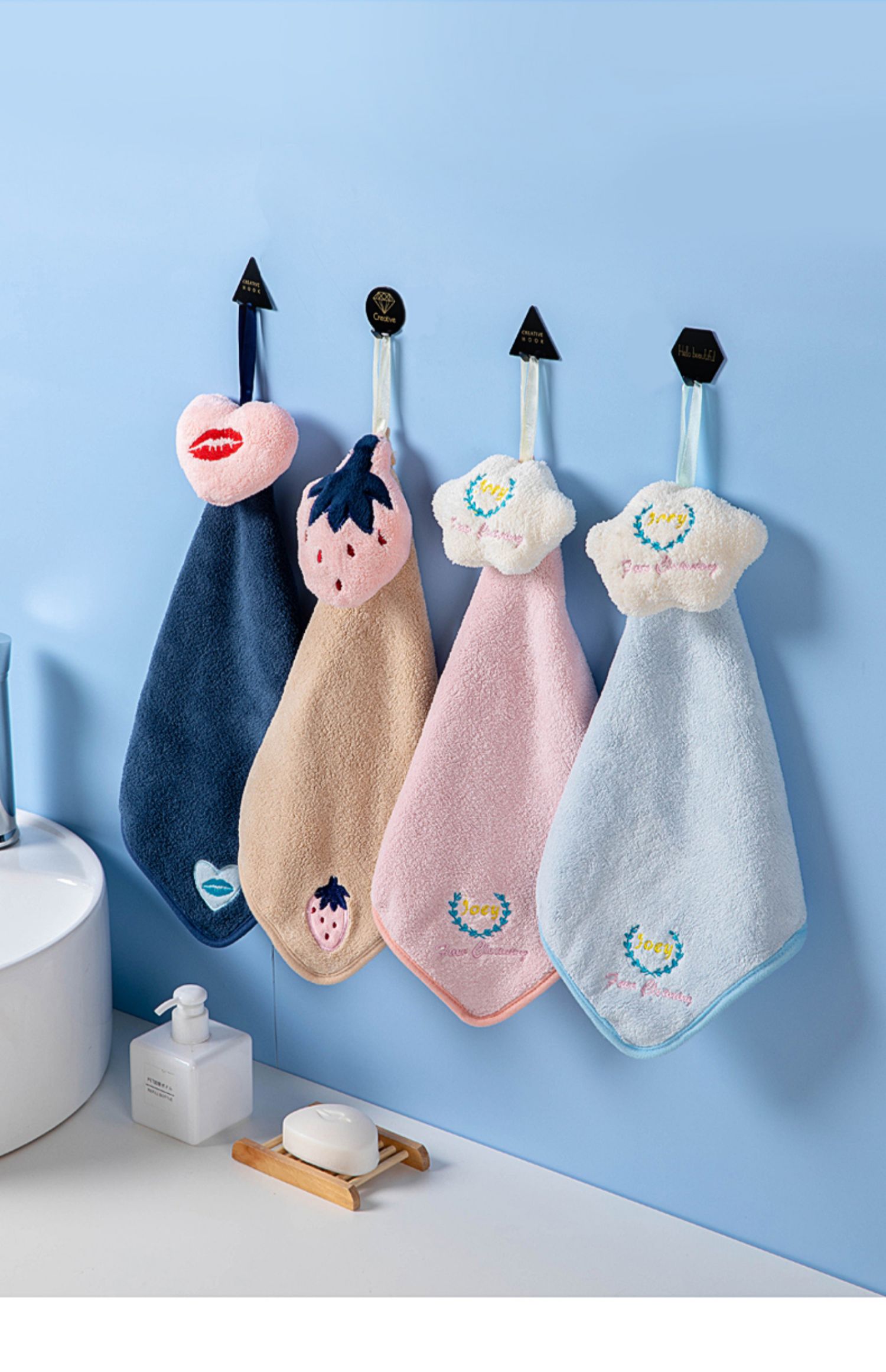 李坤厨房擦手巾可挂式懒人抹布吸水毛巾卫生间家务清洁浴室儿童擦手巾