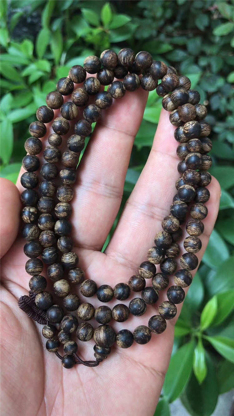 越南芽庄白奇楠沉水沉香手串佛珠男士菩萨棋挂件观音吊坠女款 标价