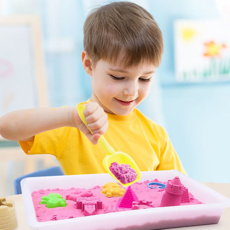 太空沙儿童娱乐玩具套装魔力沙泥彩泥彩沙泥男女孩 【2斤蓝沙装】蓝箱