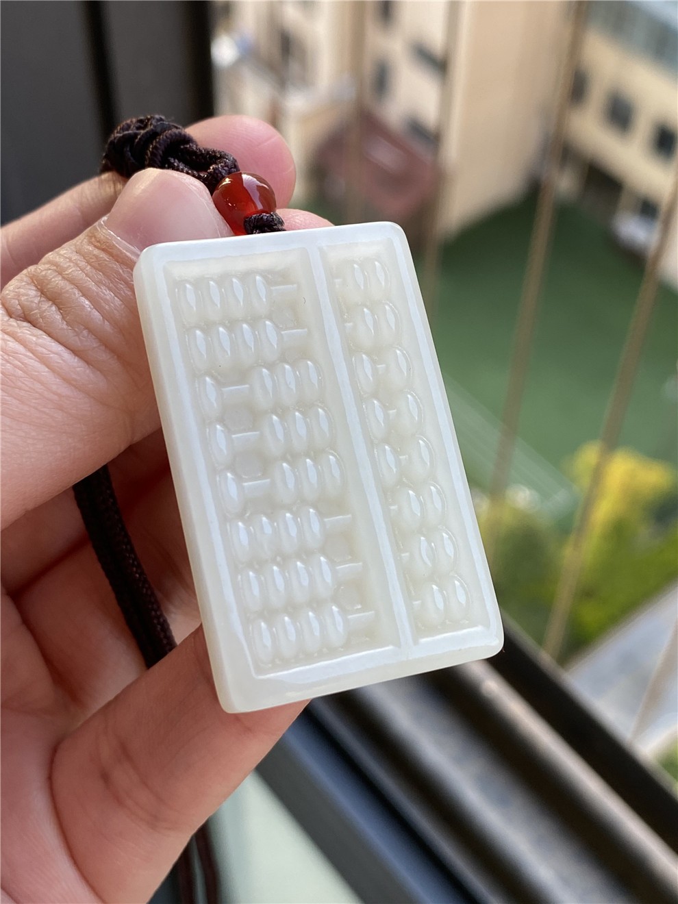 玉勋 天然和田玉如意算盘吊坠男女玉石算盘玉器玉坠挂件玉佩【图片