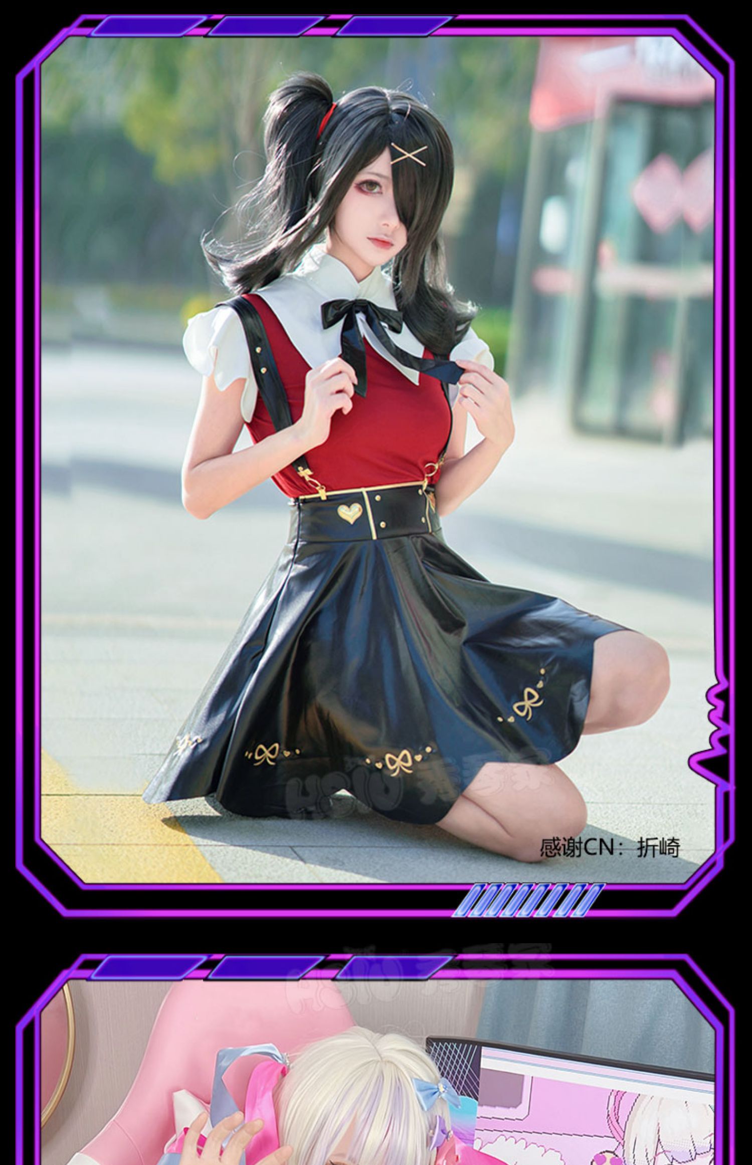 主播女孩重度依赖cosplay服装女裙 糖糖 超天酱 游戏jk服 s码【白色款