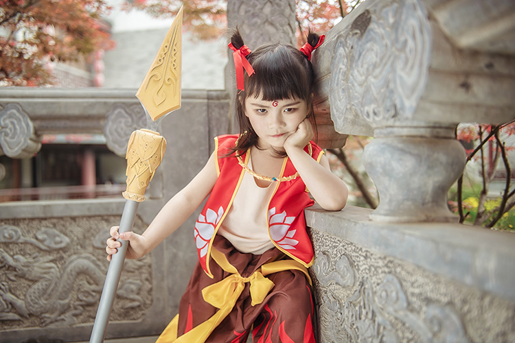 熠垣枫哪吒之魔童降世哪咤服装cos儿童古装女动漫cosplay假发表演全套