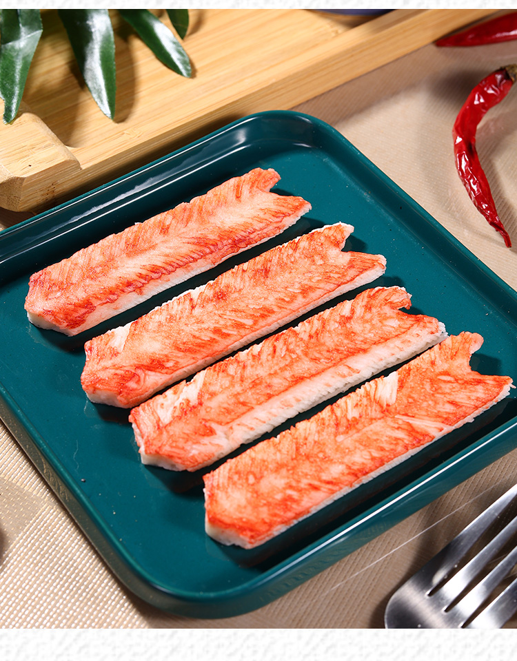 俄罗斯风味v形蟹肉棒帝王蟹腿龙虾球蟹柳涮火锅食材烧烤料理应急储备