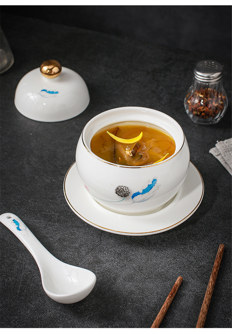 百德莱 隔水小炖盅陶瓷一人份陶瓷佛跳墙燕窝甜品碗炖汤锅砂锅上汤盅