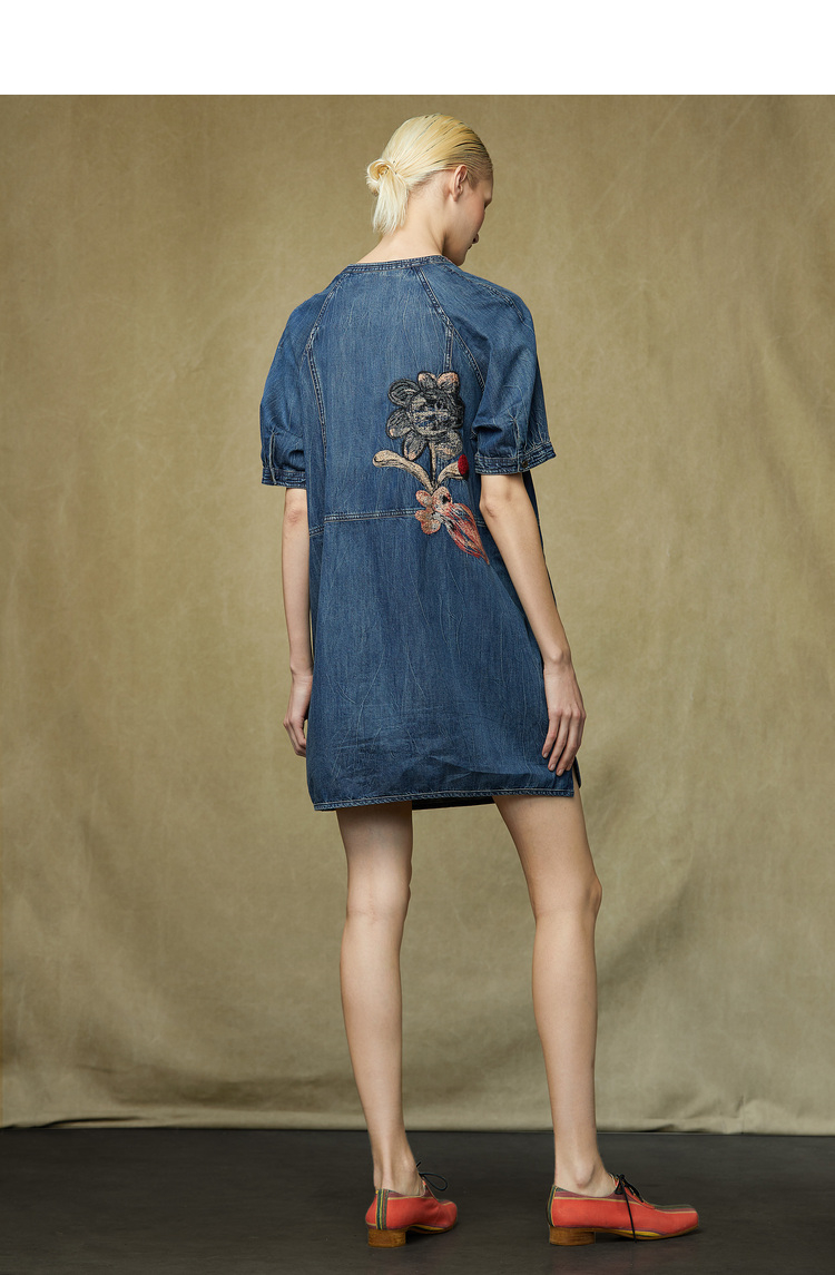 原创设计donoratico达衣岩装2021夏年连衣裙夏夜的梦之六德克蓝xl