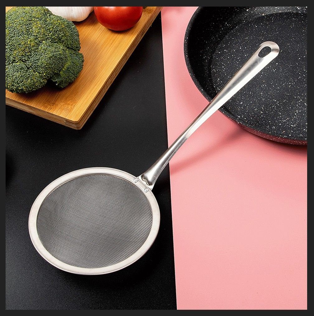 面粉笊篱家用辅食芝麻超细中网漏 柳钉加固过滤漏勺【深底】小编推荐